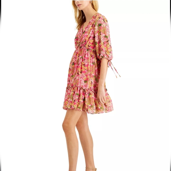 Chiffon Ruffled-Hem Dress - Picture 3 of 6